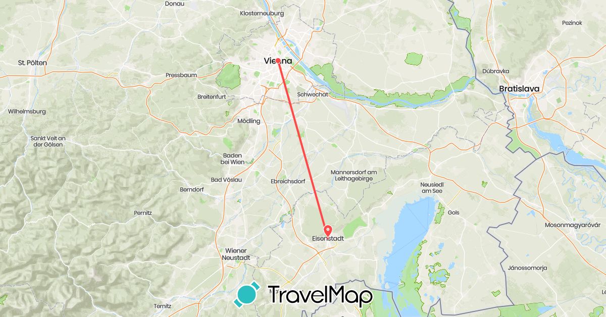 TravelMap itinerary: driving, hiking in Austria (Europe)